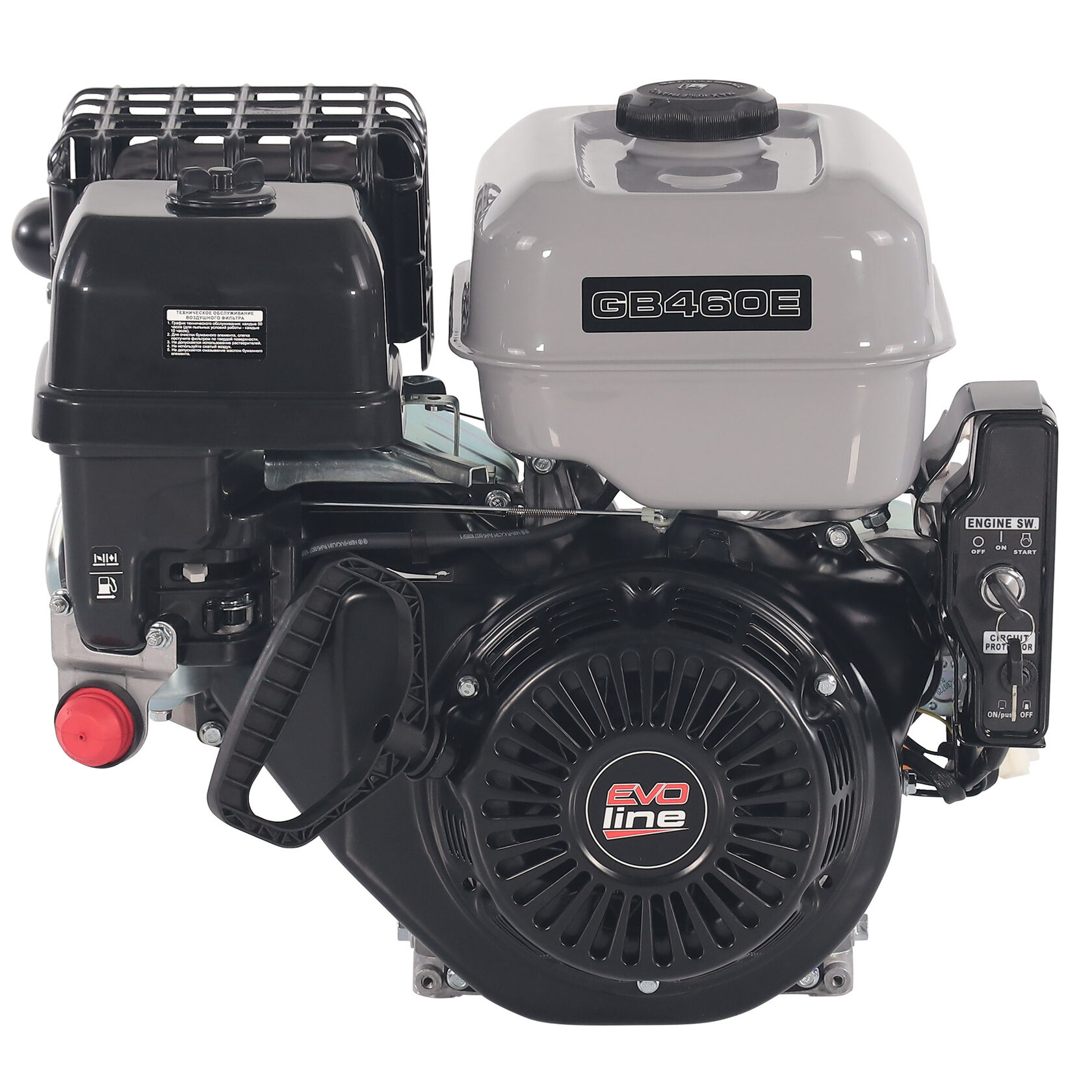 Двигатель бензиновый для лебедок, культиваторов, мотопомп, садового и строительного оборудования EVOline Zongshen GB 460 Е