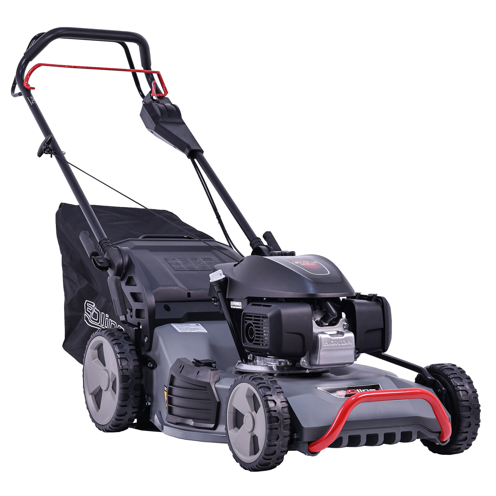 Газонокосилка баензиновая самоходная EVOline LMG 53 CSH COMMERCIAL двигатель Honda