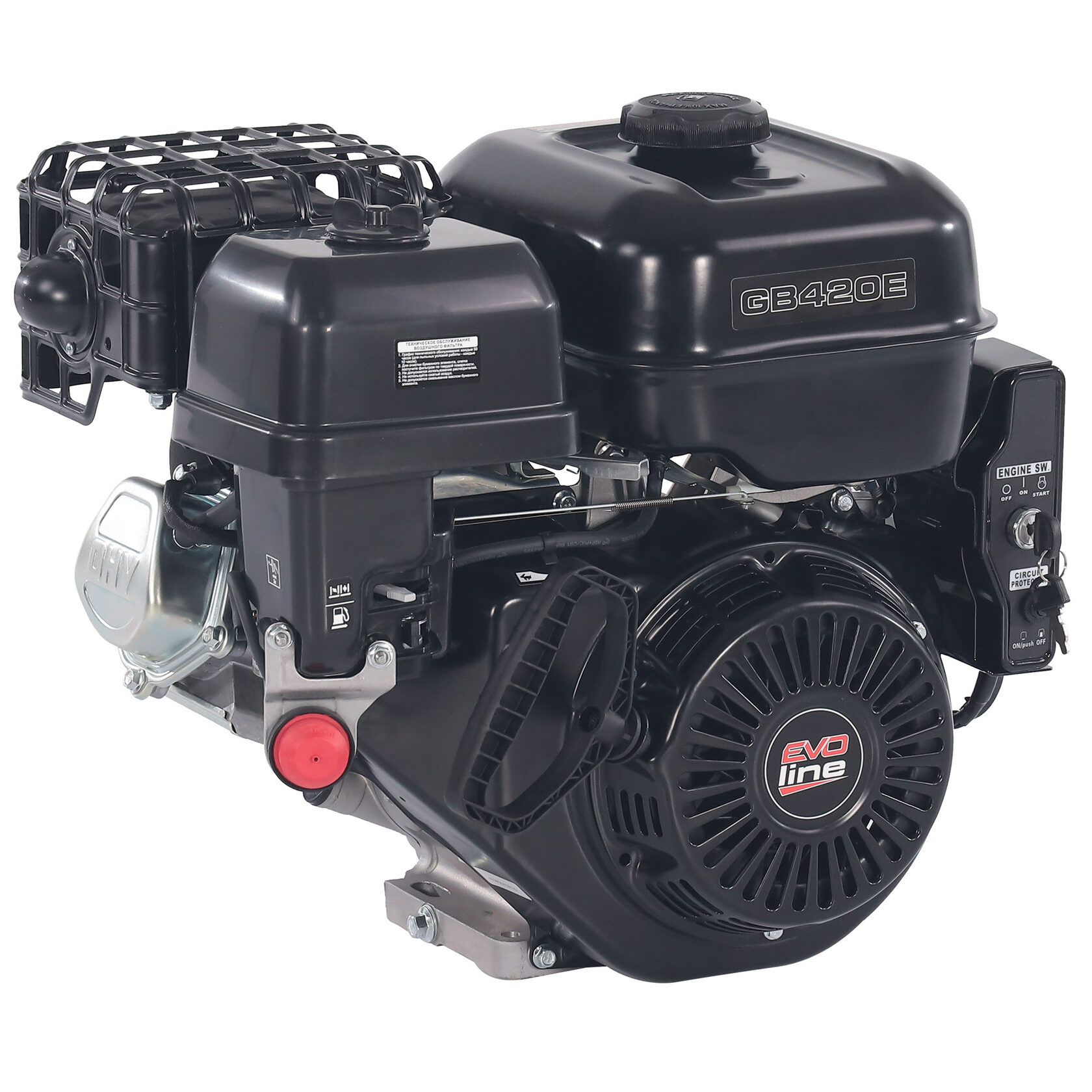 Двигатель бензиновый для культиваторов, мотопомп, опрыскивателей, строительного оборудования EVOline Zongshen GB 420 Е