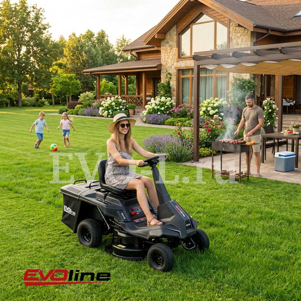Газонокосилка с сиденьем Мини Райдер EVOline TRG 61 CM