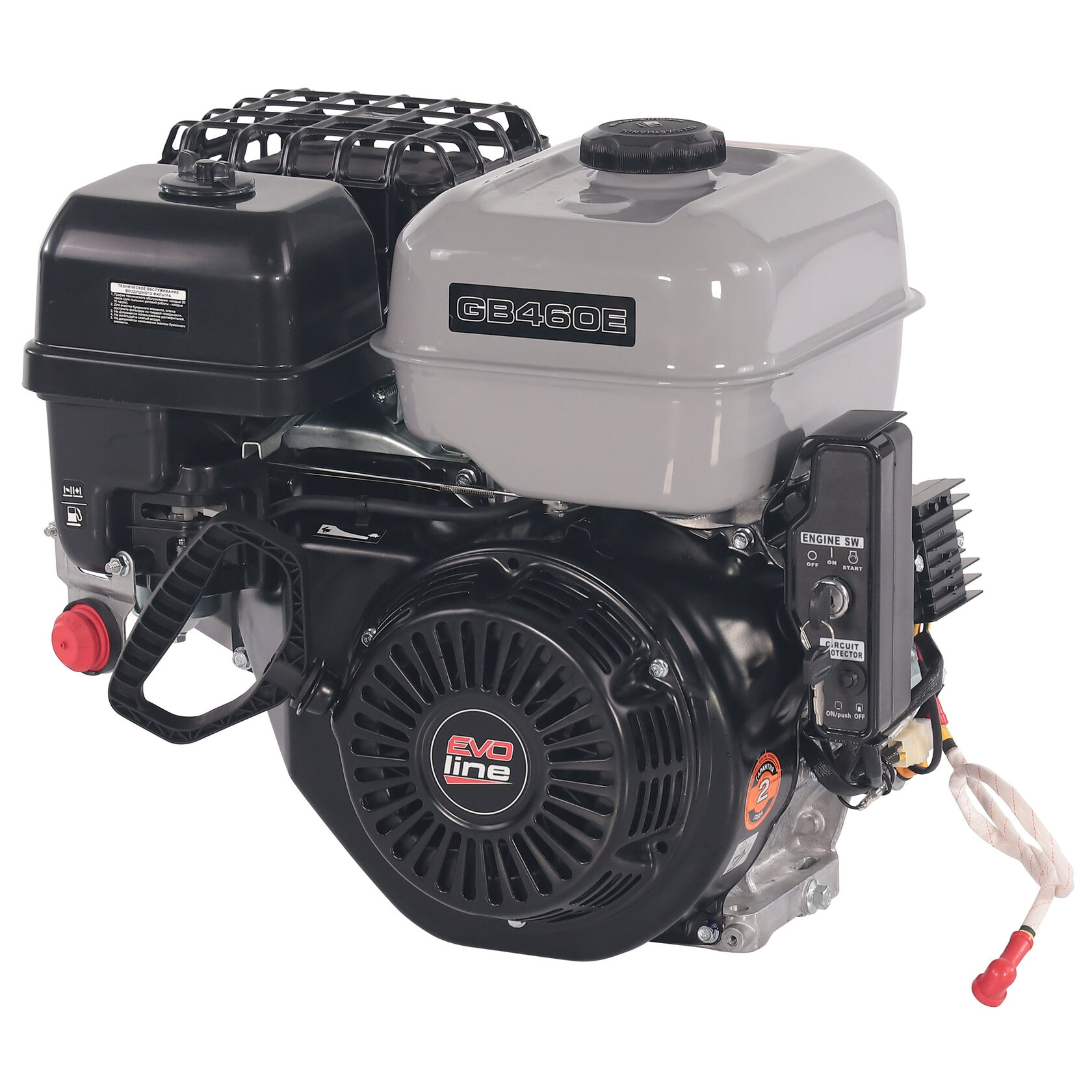Двигатель бензиновый для лебедок, культиваторов, мотопомп, садового и строительного оборудования EVOline Zongshen GB 460 Е