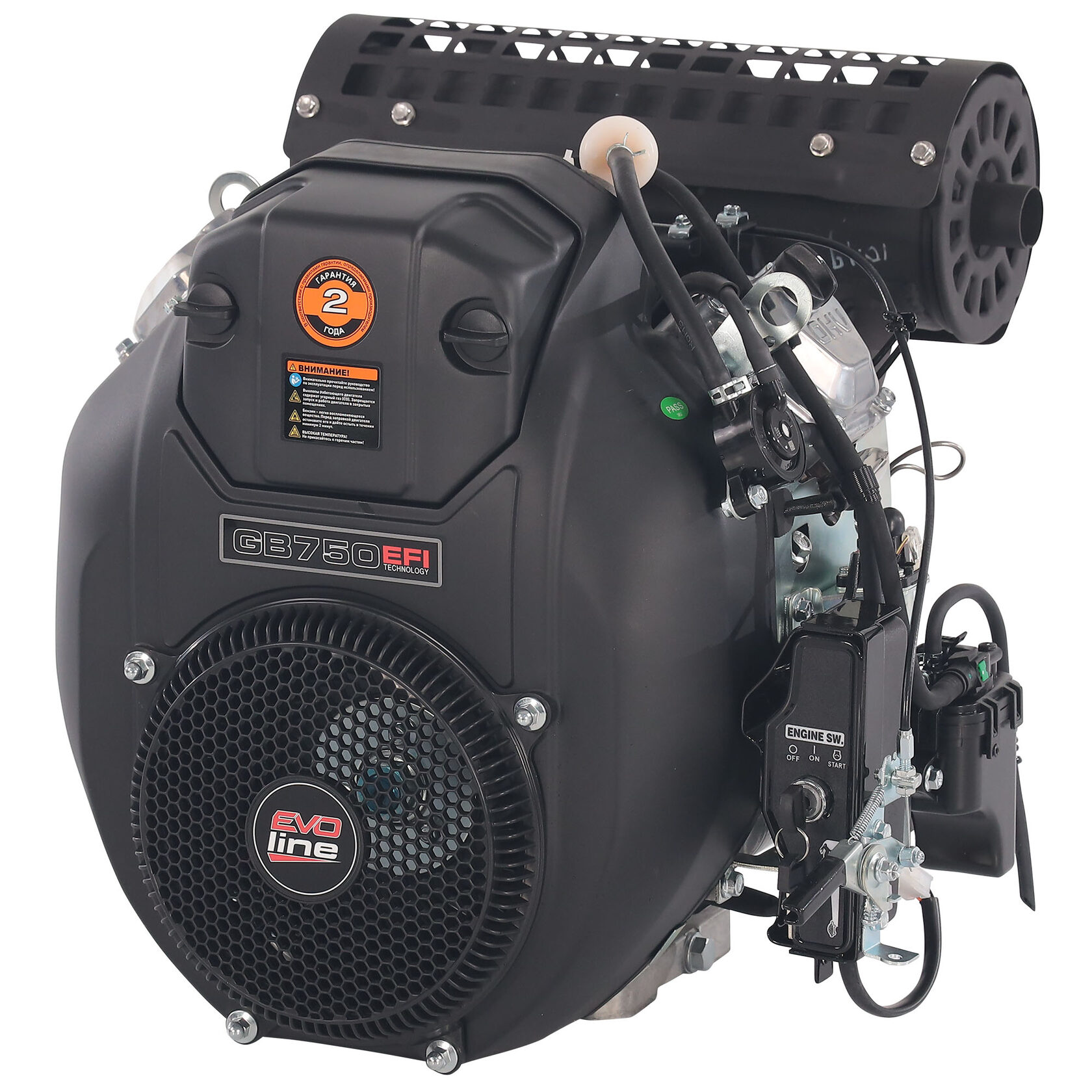 Двигатель бензиновый для затирочных машин, строительного оборудования, вездеходов, мотопомп EVOline Zongshen GB 750 EFI