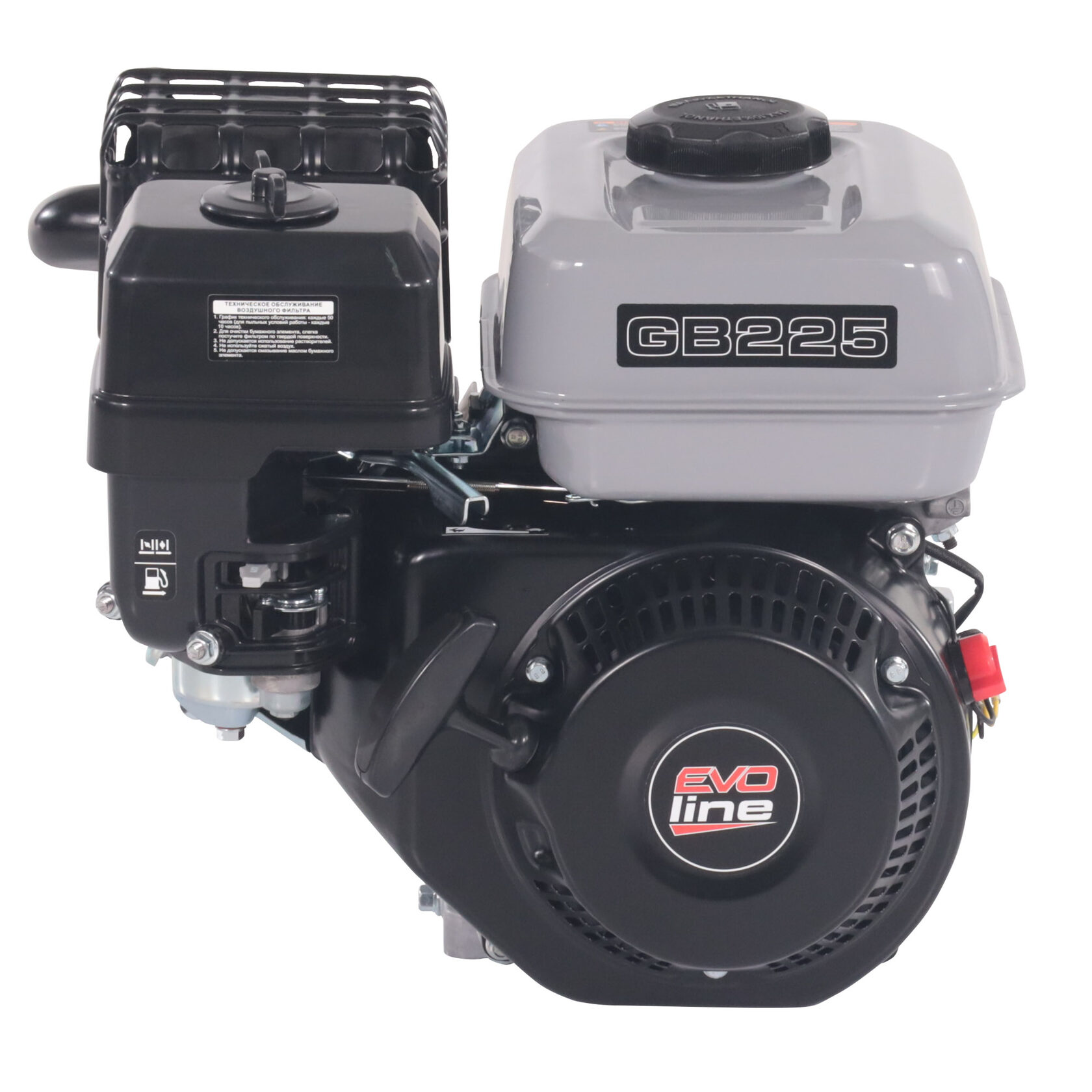 Двигатель бензиновый для культиваторов, мотопомп, садового и строительного оборудования EVOline Zongshen GB 225