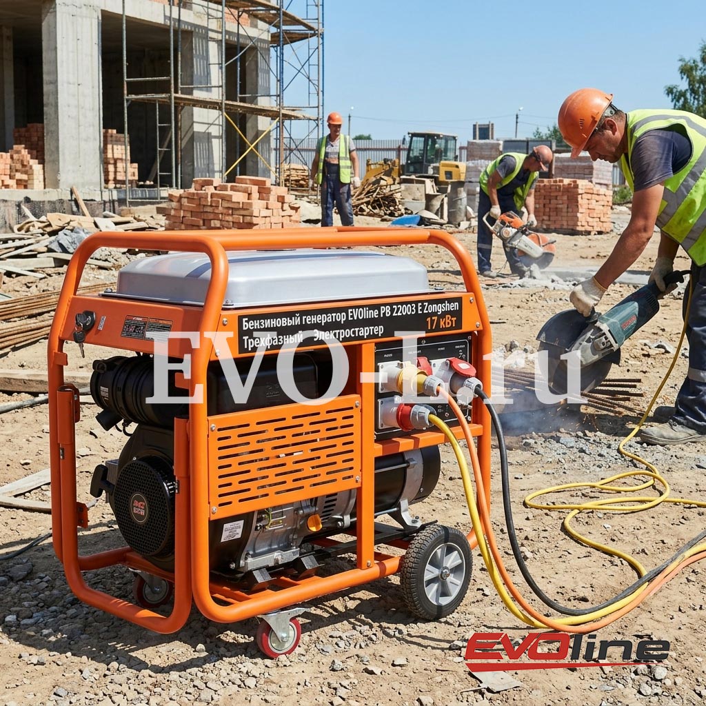 Новинка: Бензиновый генератор EVOline PB 22003 E Zongshen — трехфазный с электростартером, 17 кВт