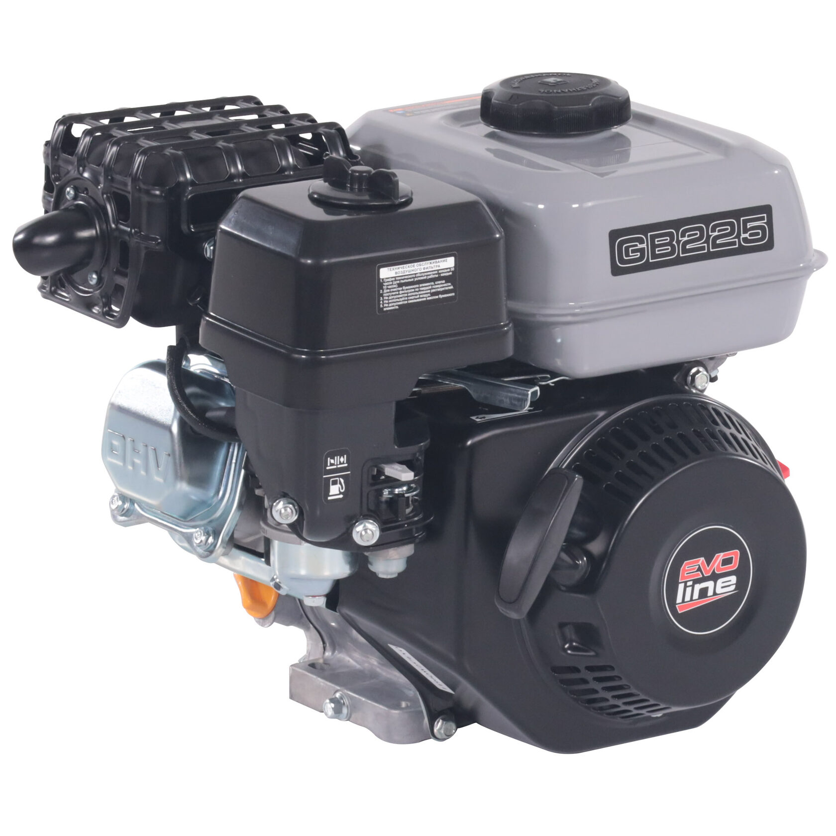 Двигатель бензиновый для культиваторов, мотопомп, садового и строительного оборудования EVOline Zongshen GB 225