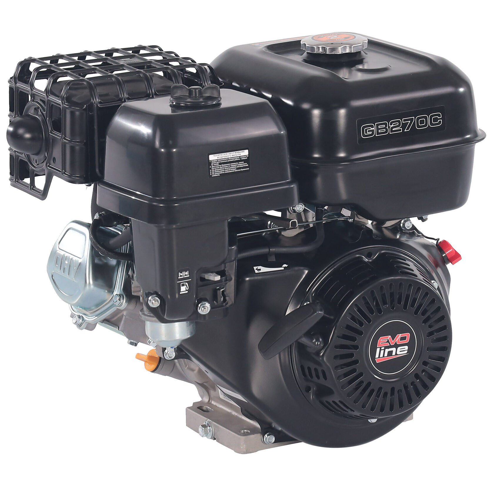 Двигатель бензиновый для культиваторов, мотопомп, опрыскивателей, строительного оборудования EVOline Zongshen GB 270 C