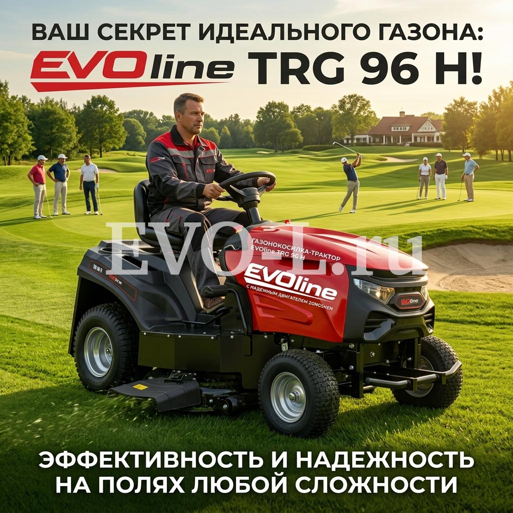 Новинка: Газонокосилка с сиденьем EVOline TRG 96 H — трактор для истинных хозяев земли.