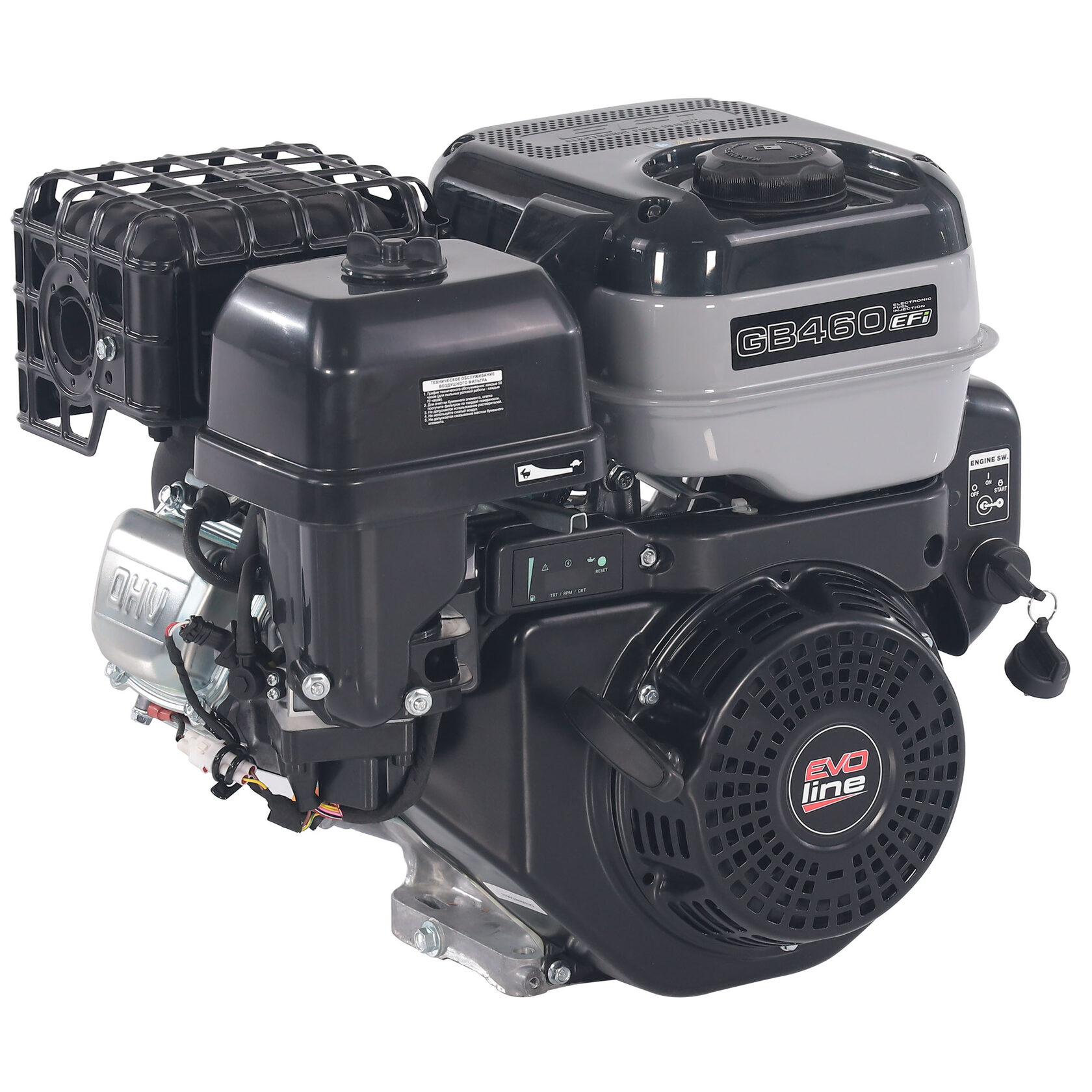 Двигатель бензиновый для минитракторов, строительной техники, самоходной техники, вездеходов EVOline Zongshen GB 460 V EFI