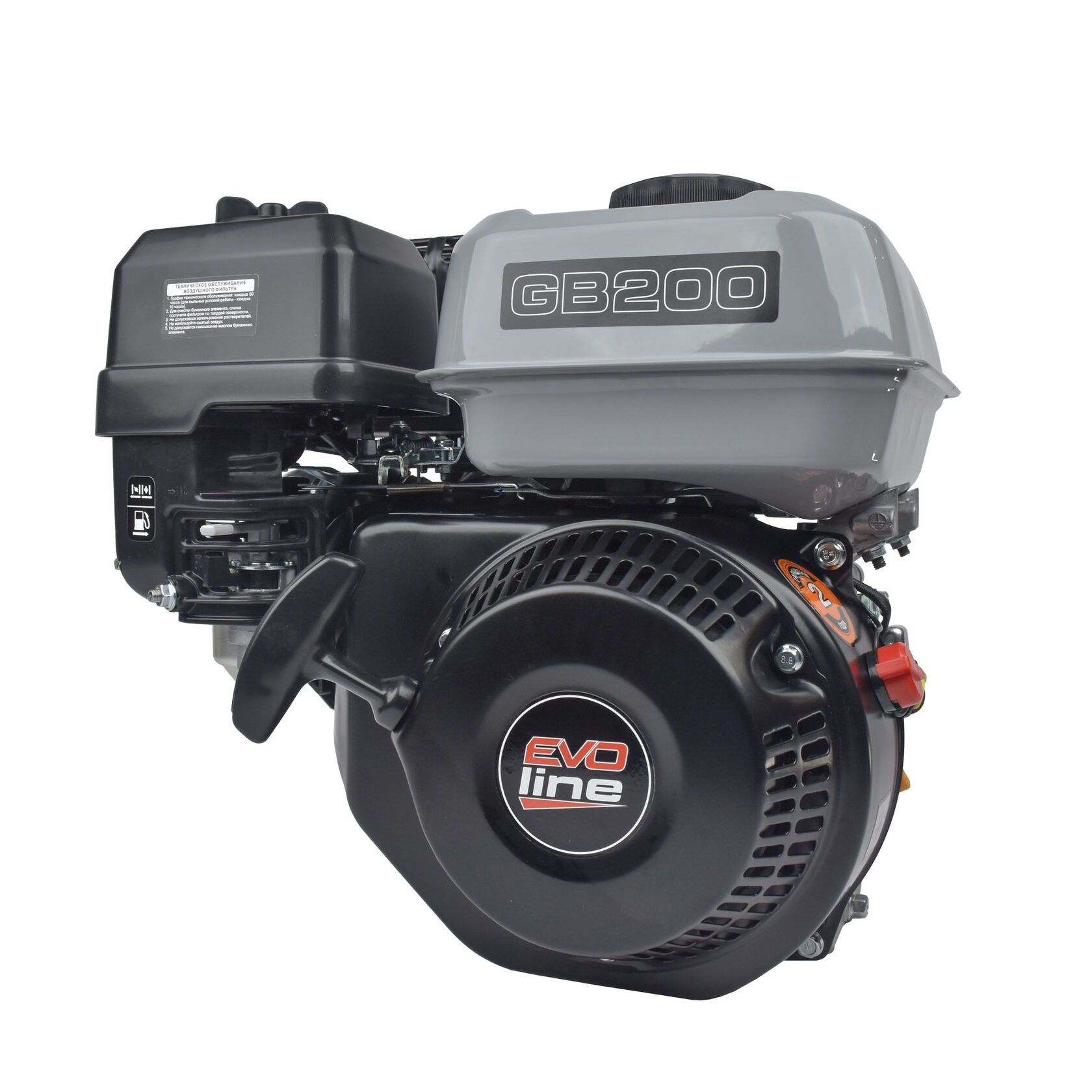 Двигатель бензиновый для культиваторов, мотопомп, садового и строительного оборудования EVOline Zongshen GB 200 Q