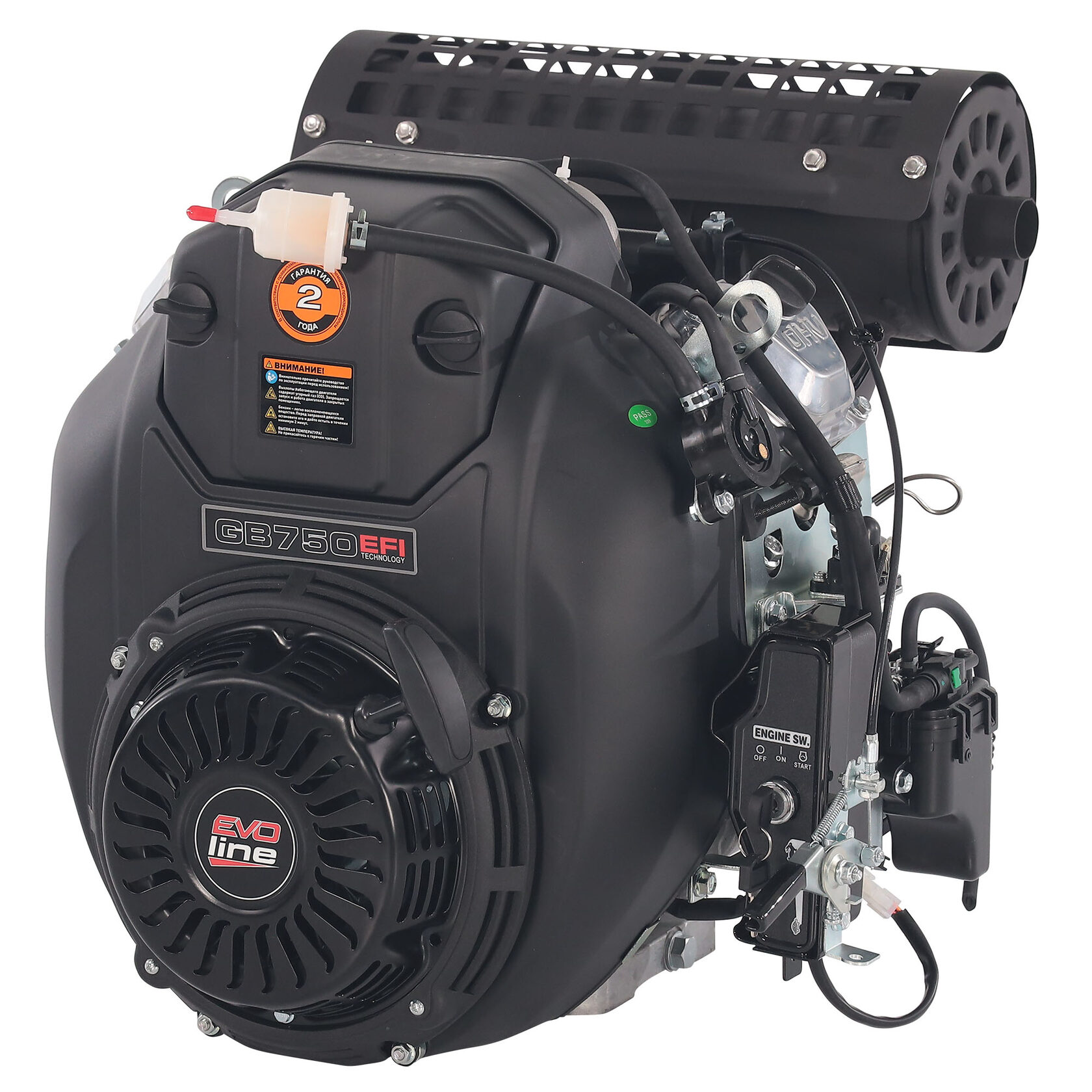 Двигатель бензиновый для затирочных машин, строительного оборудования, вездеходов, мотопомп EVOline Zongshen GB 750 B EFI