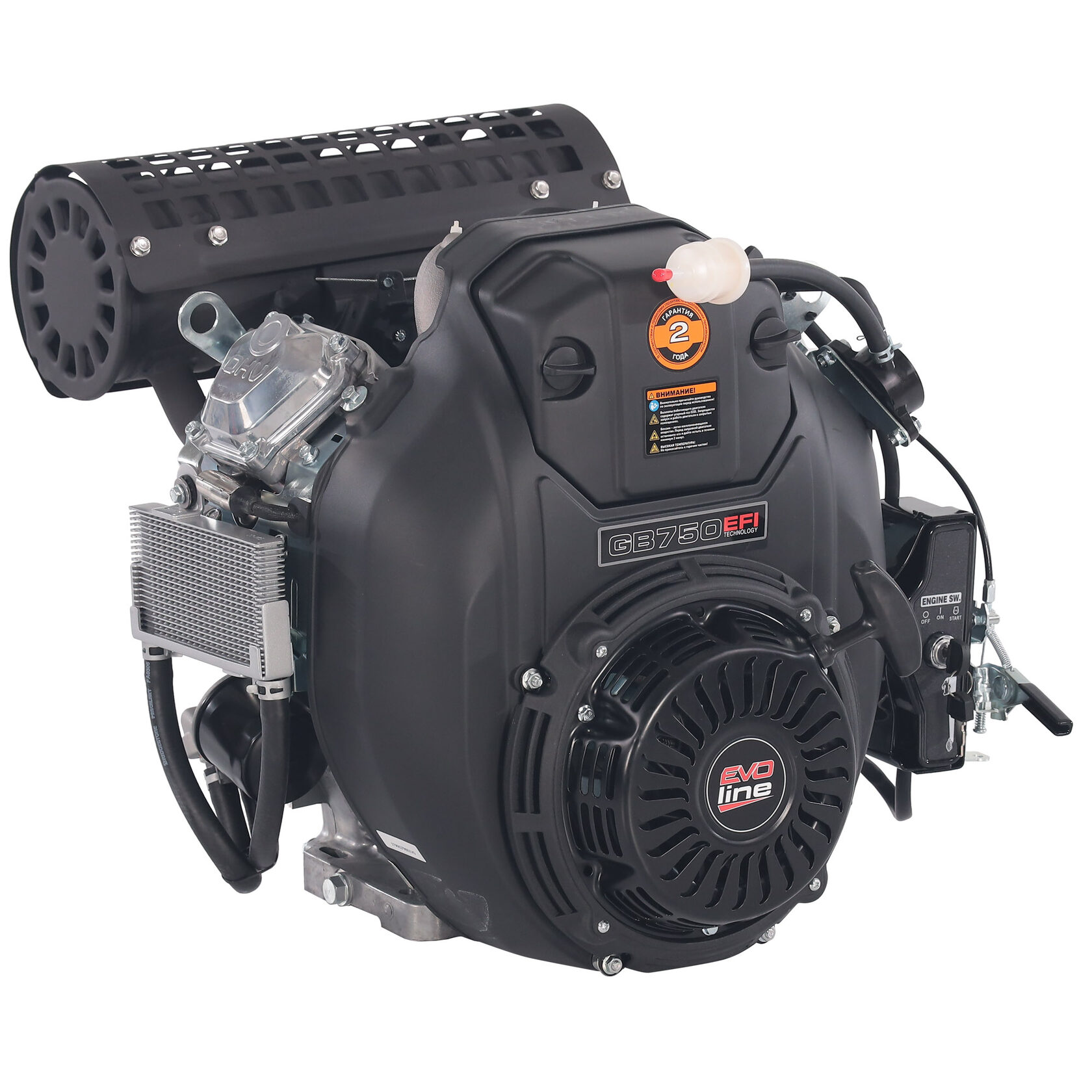 Двигатель бензиновый для затирочных машин, строительного оборудования, вездеходов, мотопомп EVOline Zongshen GB 750 B EFI