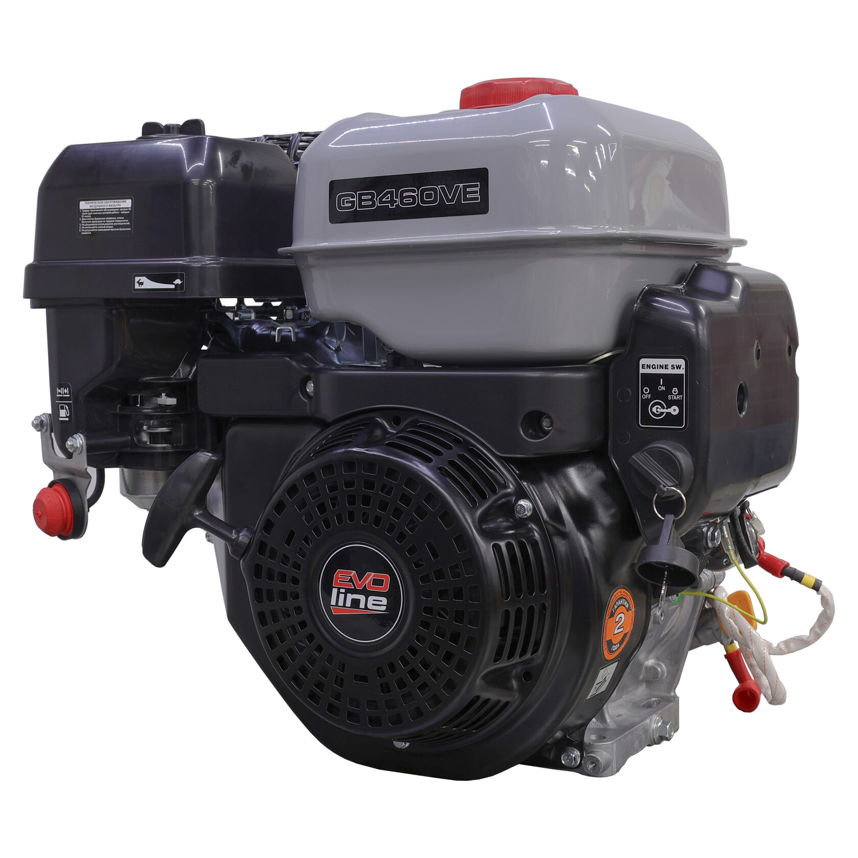 Двигатель бензиновый для минитракторов, строительной техники, самоходной техники, вездеходов EVOline Zongshen GB 460 VE