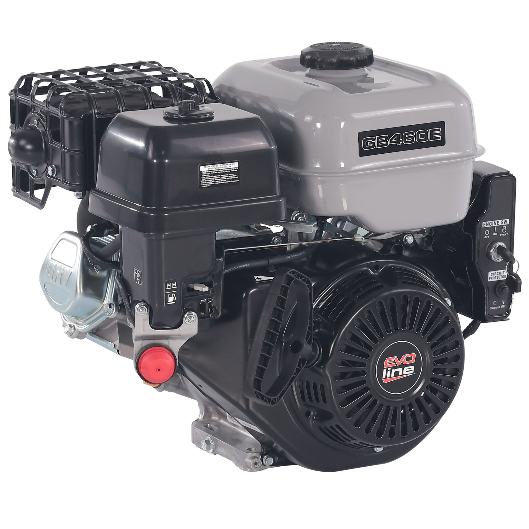Двигатель бензиновый для лебедок, культиваторов, мотопомп, садового и строительного оборудования EVOline Zongshen GB 460 Е
