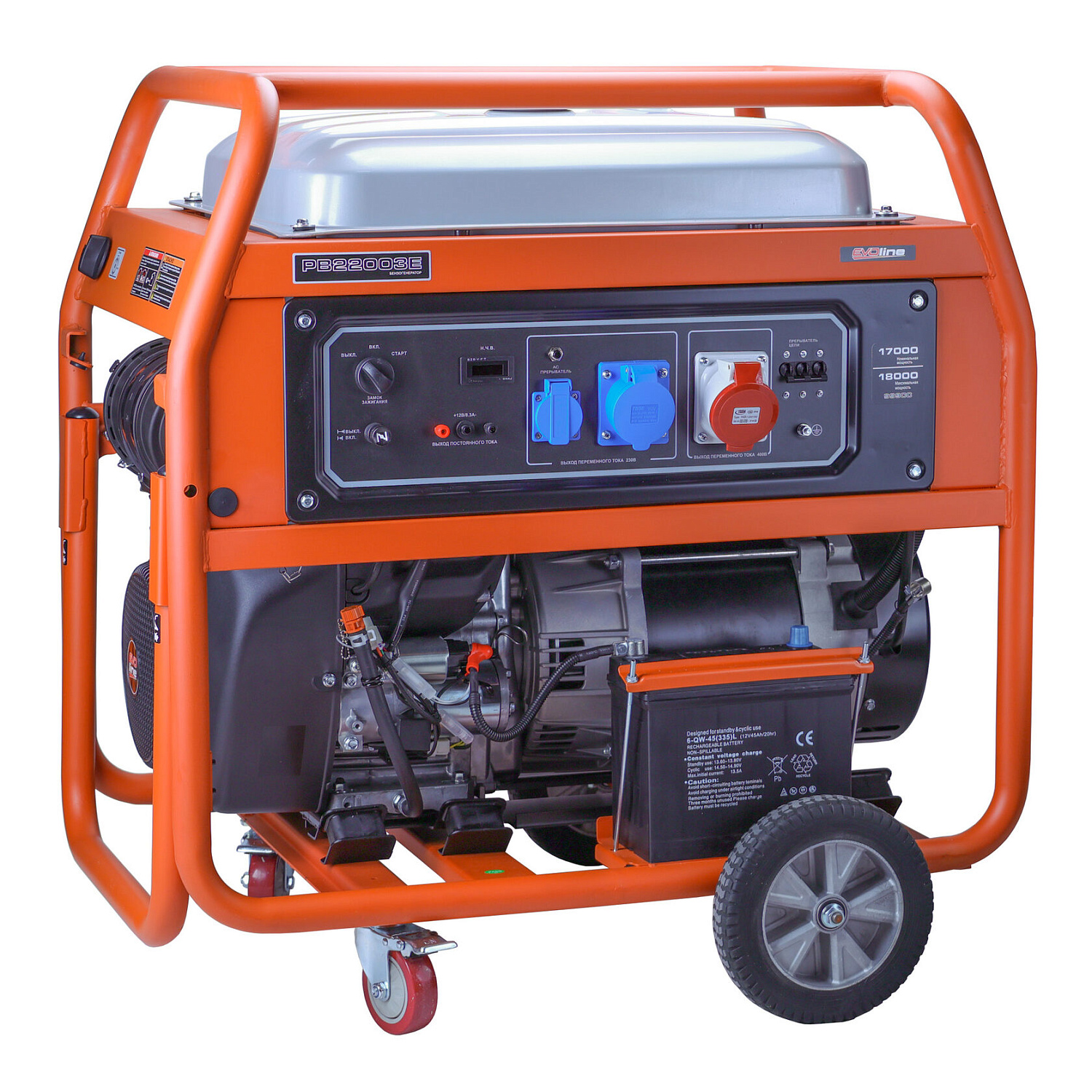 Новинка: Бензиновый генератор EVOline PB 22003 E Zongshen — трехфазный с электростартером, 17 кВт